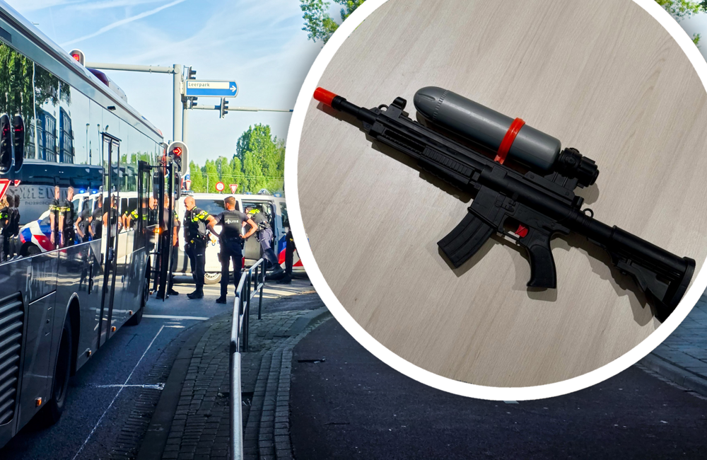 lijnbus waterpistool politie