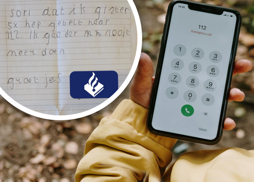 Jongetje belt onnodig 112, maar zegt met briefje 'Sorry'