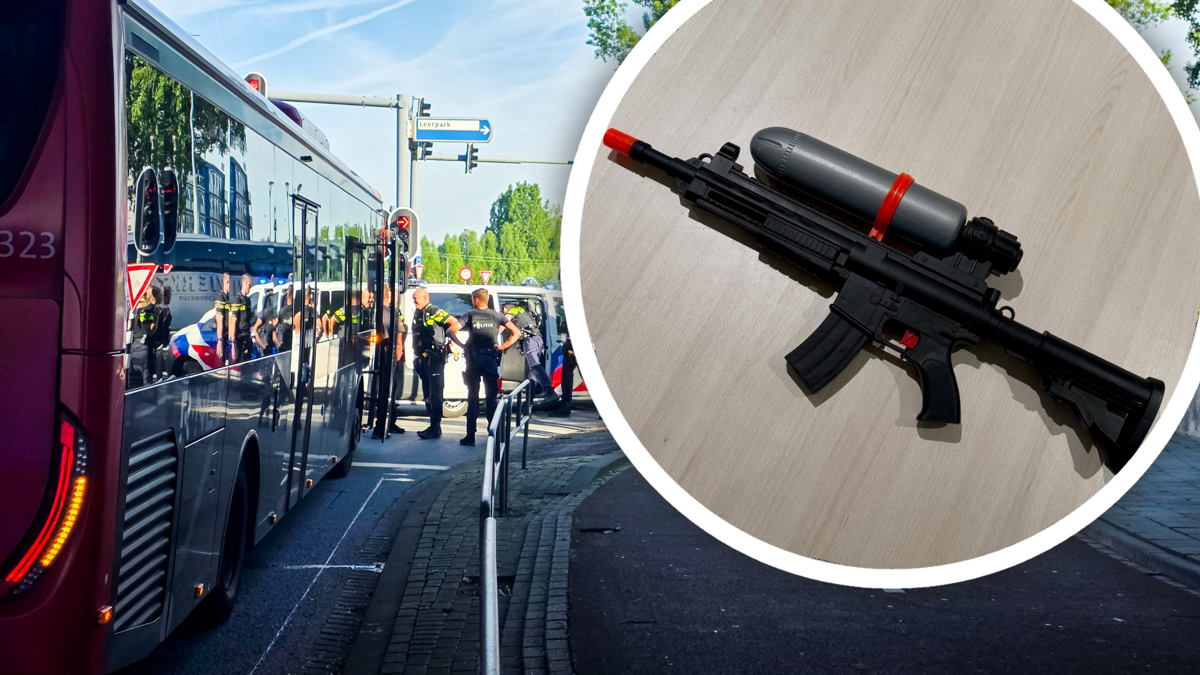 lijnbus waterpistool politie